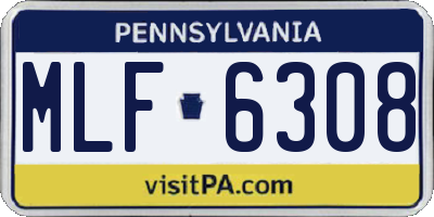 PA license plate MLF6308