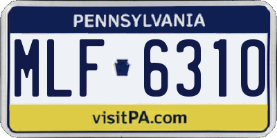 PA license plate MLF6310
