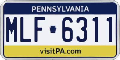 PA license plate MLF6311