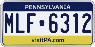 PA license plate MLF6312