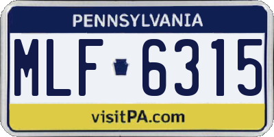 PA license plate MLF6315