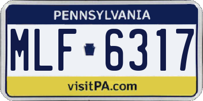 PA license plate MLF6317