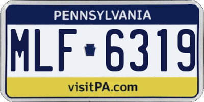 PA license plate MLF6319