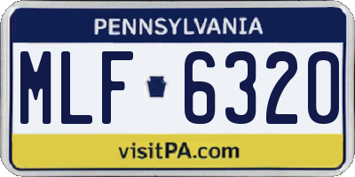 PA license plate MLF6320