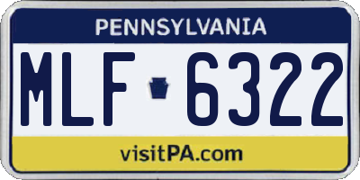 PA license plate MLF6322