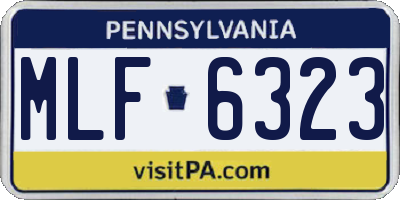 PA license plate MLF6323