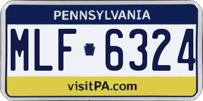 PA license plate MLF6324