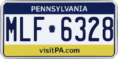 PA license plate MLF6328