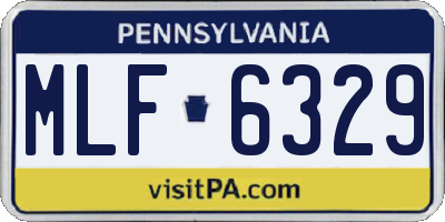 PA license plate MLF6329