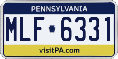 PA license plate MLF6331