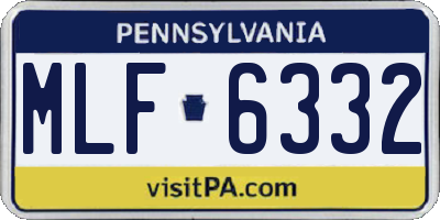 PA license plate MLF6332