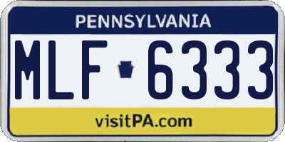 PA license plate MLF6333