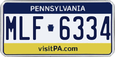 PA license plate MLF6334
