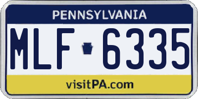 PA license plate MLF6335