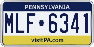 PA license plate MLF6341