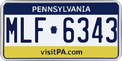 PA license plate MLF6343