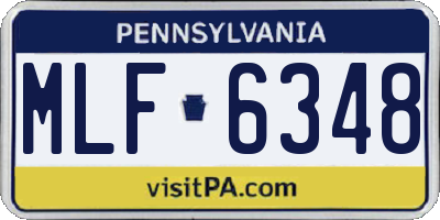 PA license plate MLF6348