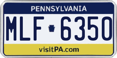 PA license plate MLF6350