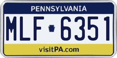 PA license plate MLF6351
