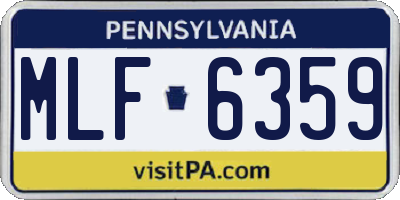 PA license plate MLF6359