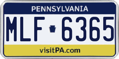 PA license plate MLF6365