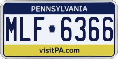 PA license plate MLF6366