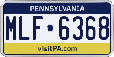 PA license plate MLF6368