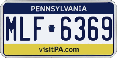 PA license plate MLF6369