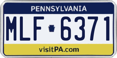 PA license plate MLF6371