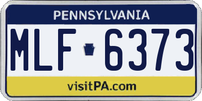 PA license plate MLF6373