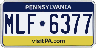 PA license plate MLF6377