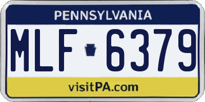 PA license plate MLF6379