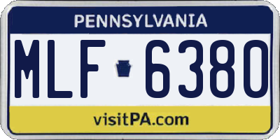 PA license plate MLF6380