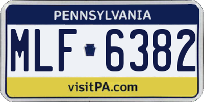 PA license plate MLF6382