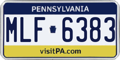 PA license plate MLF6383