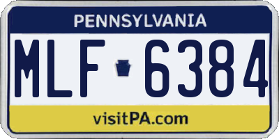 PA license plate MLF6384
