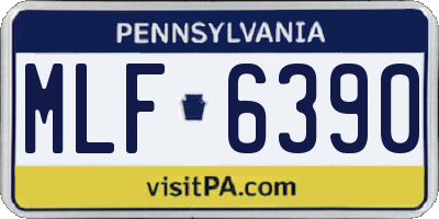 PA license plate MLF6390