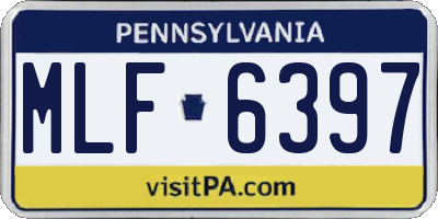 PA license plate MLF6397