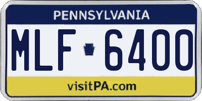 PA license plate MLF6400