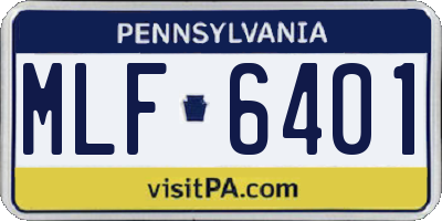 PA license plate MLF6401