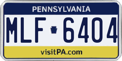 PA license plate MLF6404