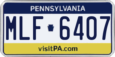 PA license plate MLF6407
