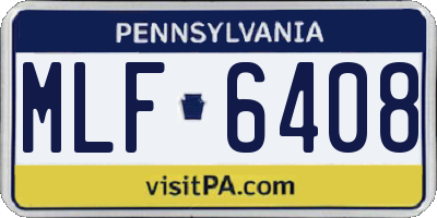 PA license plate MLF6408