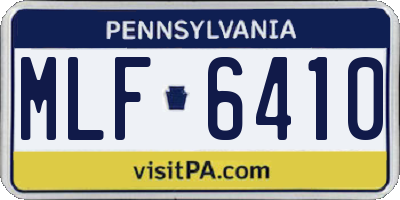 PA license plate MLF6410