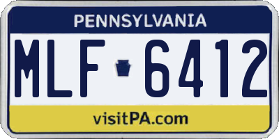 PA license plate MLF6412
