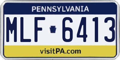 PA license plate MLF6413