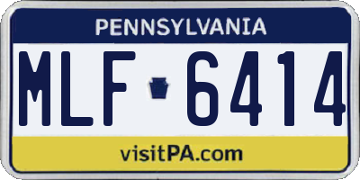 PA license plate MLF6414
