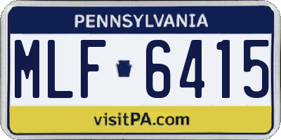 PA license plate MLF6415