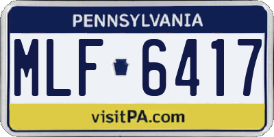 PA license plate MLF6417