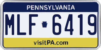 PA license plate MLF6419